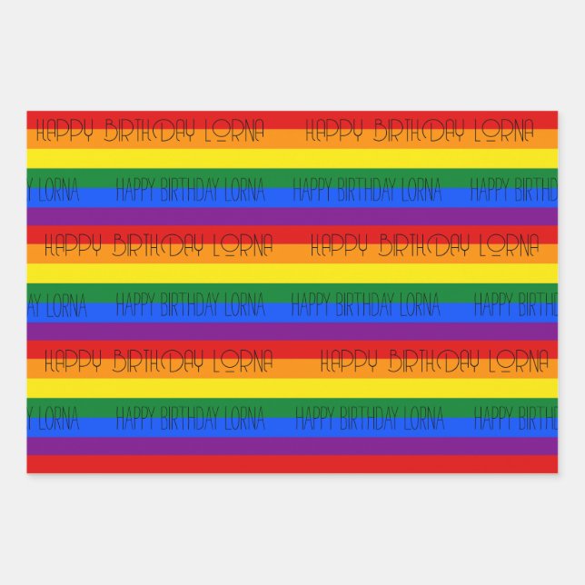 custom rainbow pride wrapping paper 3 designs (Front)