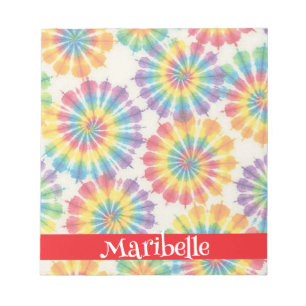 Custom Rainbow Psychedelic Retro Tie Dye Notepad