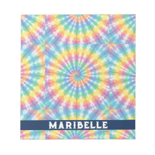 Custom Rainbow Psychedelic Retro Tie Dye Notepad