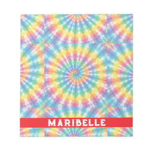 Custom Rainbow Psychedelic Retro Tie Dye Notepad