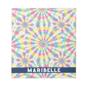Custom Rainbow Psychedelic Retro Tie Dye Notepad