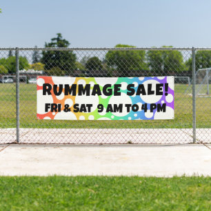 Custom Rainbow Rummage Sale Banner
