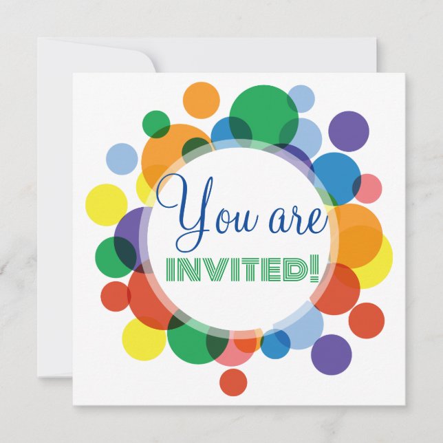 Custom Rainbow Spots  Invitation (Front)