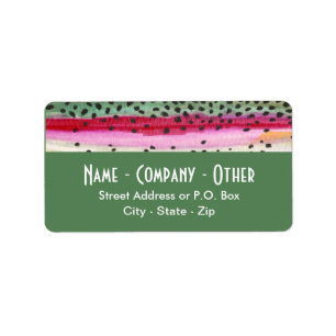 Custom Rainbow Trout Skin Fishing Label