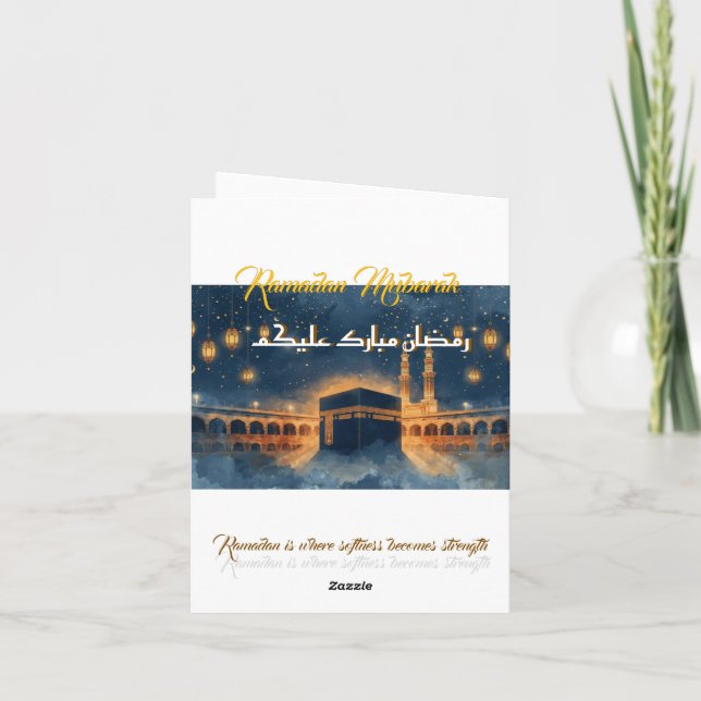 Custom Ramadan Mubarak Card – Personalized Arabic  (Back)