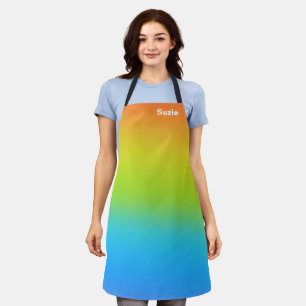 Custom Ranbow Chef  Baker Personalised Name Apron