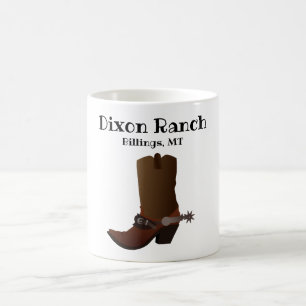 Custom Ranch City State Cowboy Boot Coffee Mug