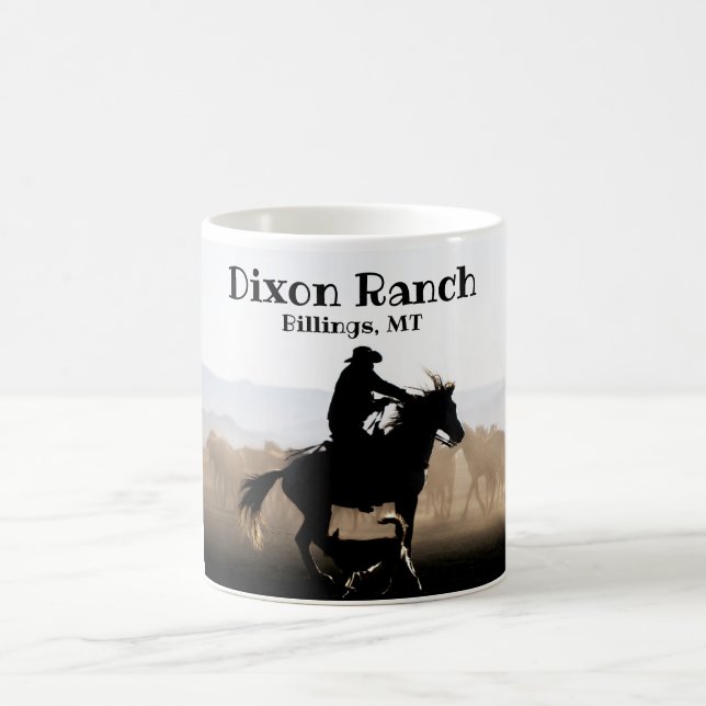 Custom Ranch Cowboy Horse Big Sky Coffee Mug (Center)