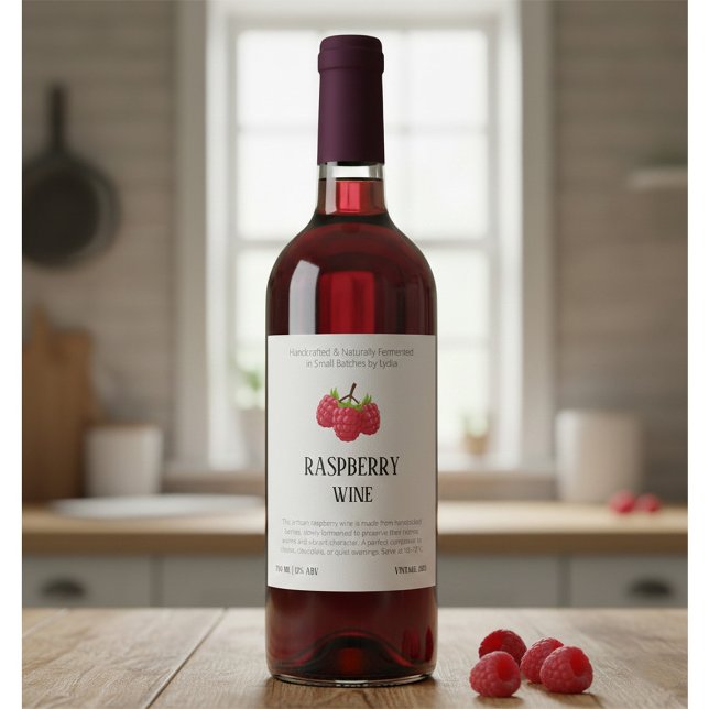 Custom Raspberry Wine Bottle Label (Creator Uploaded)