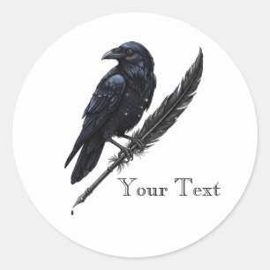 Custom Raven on Quill Sticker