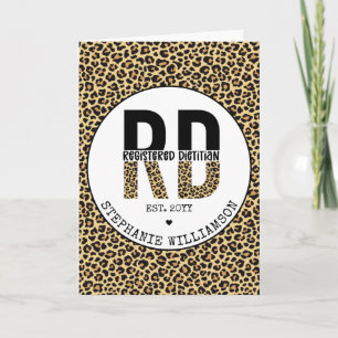 Custom RD Registered Dietician Cheetah Print Card