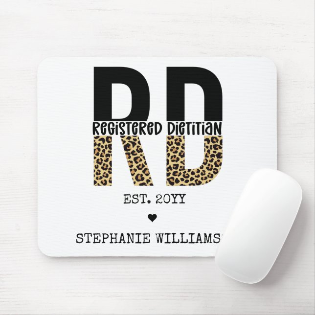 Custom RD Registered Dietician Cheetah Print Mouse Pad (With Mouse)