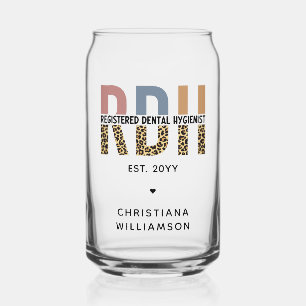 Custom RDH Registered Dental Hygienist Gifts  Can Glass