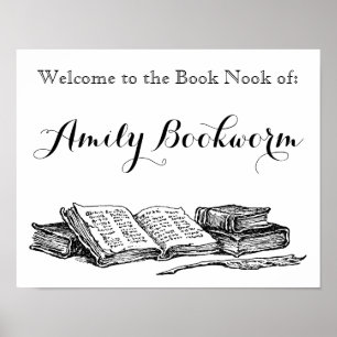 Custom Reader Book Nook Vintage Books Poster