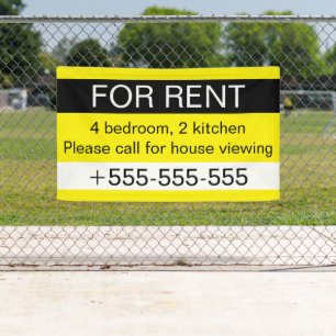 Custom Real Estate Agency For Rent Phone Number Banner