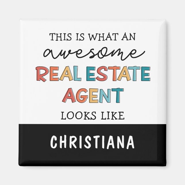 Custom Real Estate Agent Funny Awesome Realtor Magnet (Front)