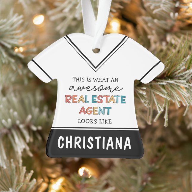 Custom Real Estate Agent Funny Awesome Realtor Ornament (Tree)