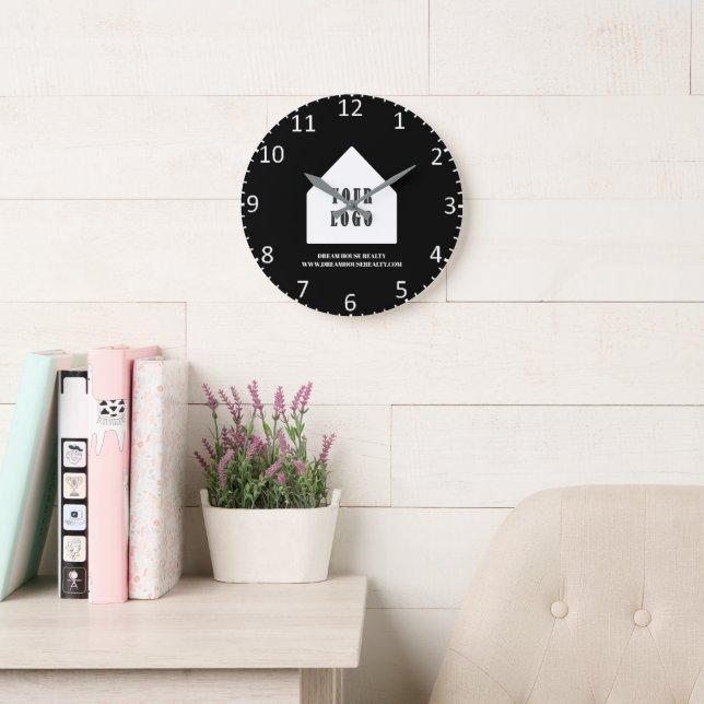 Custom Real Estate Agent Realtor Logo Large Clock (Reading Room)
