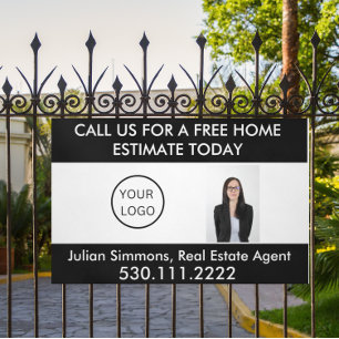 Custom Real Estate Business Logo Photo Marketing Banner