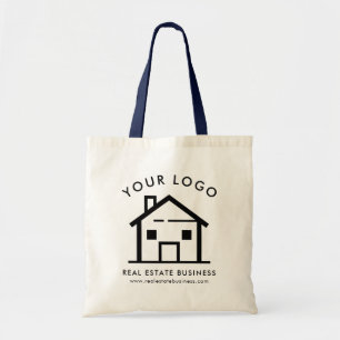 Custom Real Estate Business Logo Promo Swag Tote Bag