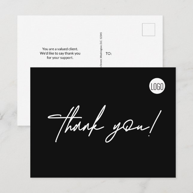 Custom Real Estate Business Logo Simple thank you Postcard (Front/Back)