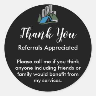 Custom Real Estate Company Business Cards supplies Classic Round Sticker