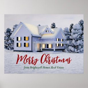 Custom Real Estate Company Christmas Holiday Party Poster