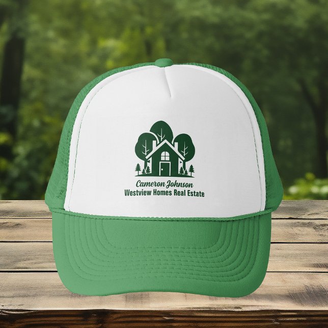 Custom Real Estate Company Forest Green Realtor Trucker Hat (Creator Uploaded)
