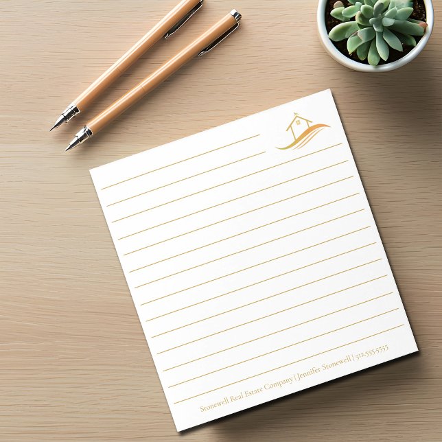 Custom Real Estate Company Gold House Realtor Notepad (Creator Uploaded)