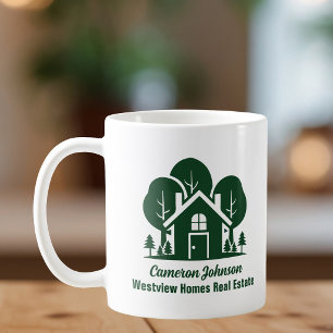 Custom Real Estate Company Green Home Coffee Mug