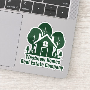 Custom Real Estate Company Green House Laptop