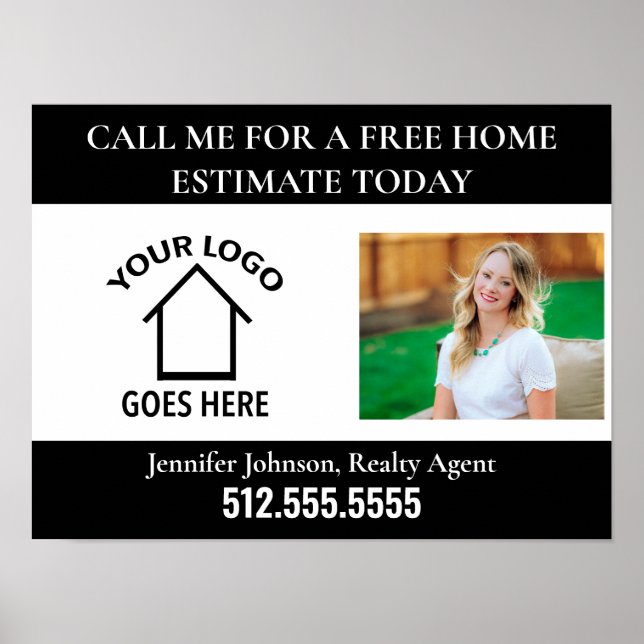 Custom Real Estate Company Logo Realtor Marketing Poster (Front)