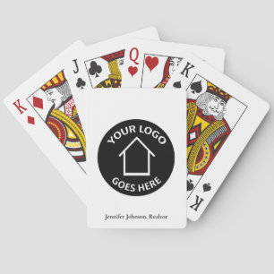 Custom Real Estate Company Logo Realtor Monogram Playing Cards