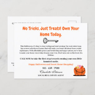 Custom Real Estate Halloween Marketing Promotional Holiday Postcard