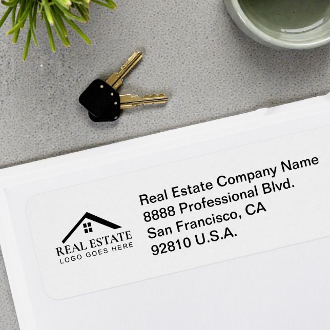 Custom Real Estate Return Address Personalised  Label (Customizable logo and return address envelope and package labels.)