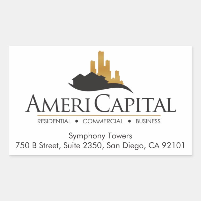 CUSTOM Real Estate Return Address Rectangular Sticker (Front)