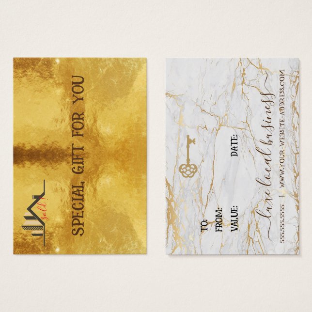 Custom Real Estate Small Business Gift Certificate (Front & Back)