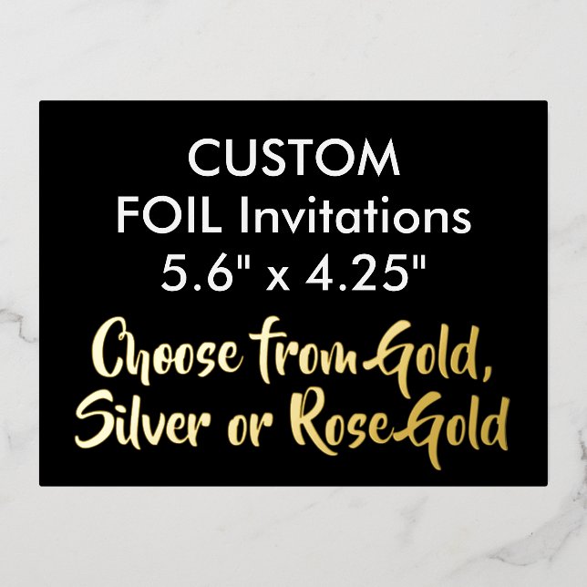 Custom Real Foil Invitations GOLD 5.6" x 4.25" (Front)