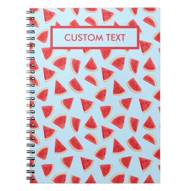 Custom Realistic Watermelon Slice Summer Pattern Notebook (Front)