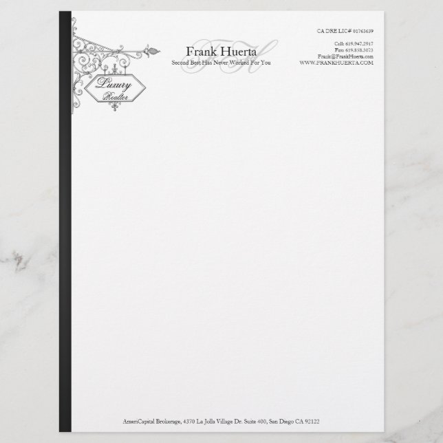 Custom Realtor Business Letterhead V1 (Front)