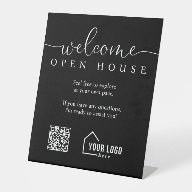 Custom Realtor Welcome Open House Pedestal Sign (Front)