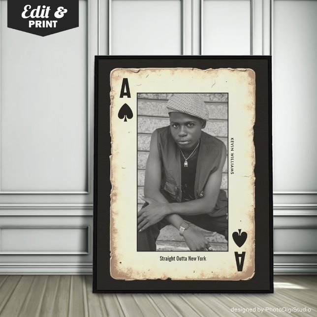 Custom Rebel Teen Wall Art, Poker Straight Outta Poster (Custom Rebel Teen Wall Art, Poker Straight Outta Poster)