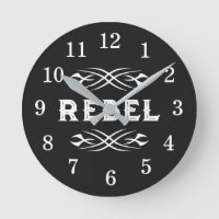 Custom rebel wall clock with tattoo striping