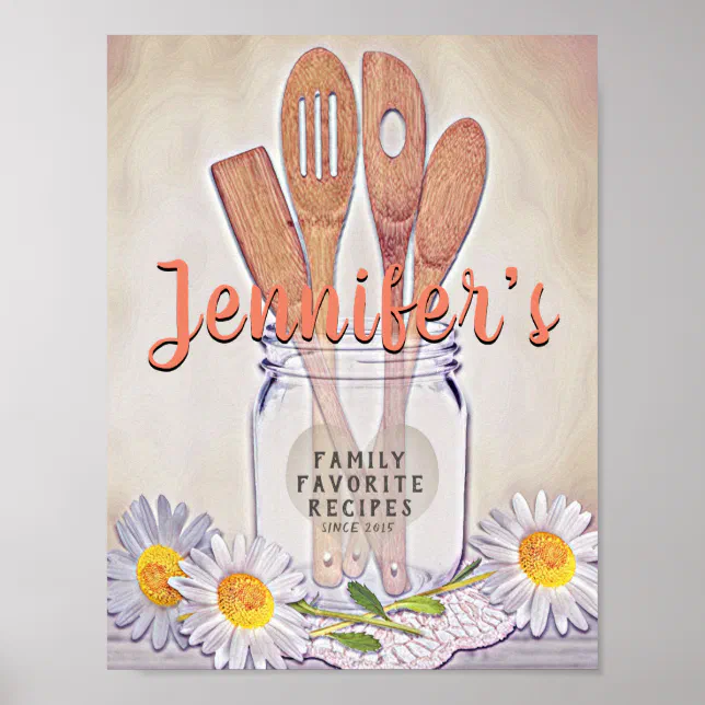 Custom Recipe Binder Front Insert Poster | Zazzle
