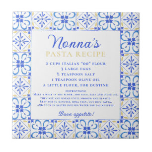 Custom Recipe Blue White Kitchen Ceramic Tile
