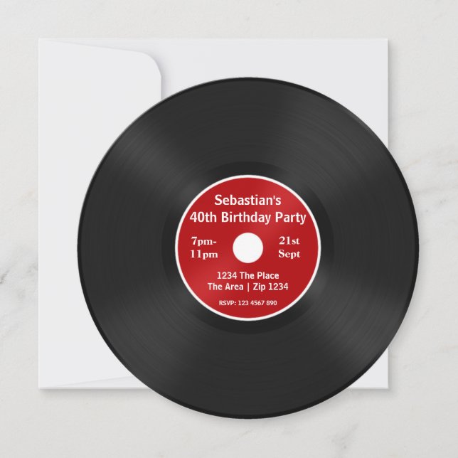 Custom Record Album Invitation (Front)