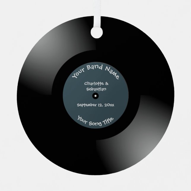 Custom Record Metal Metal Tree Decoration (Front)