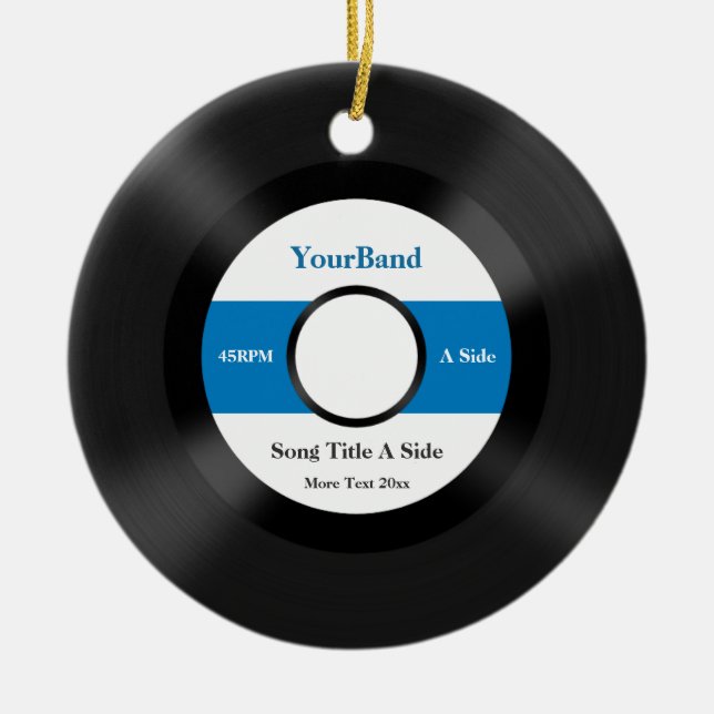 Custom Record Personalise Ceramic Tree Decoration (Front)
