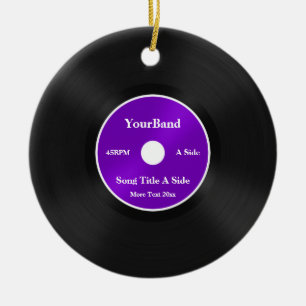 Custom Record Personalise Ceramic Tree Decoration