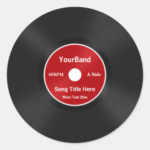 Custom Record Personalise Classic Round Sticker